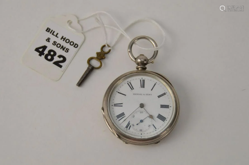 ANTIQUE KENDALL & DENT 900 SILVER POCKET WATCH -