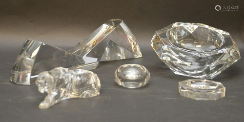 FIVE BACCARAT CRYSTAL ARTICLES - Baccarat France clear