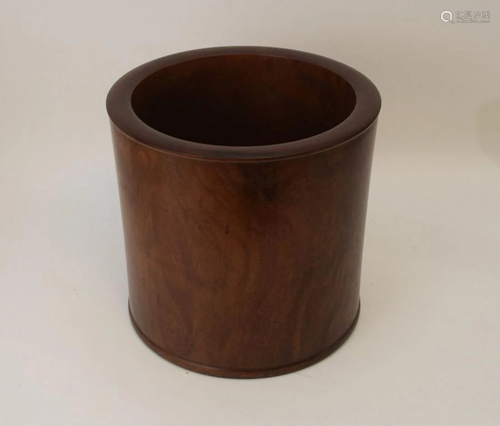 LARGE CHINESE ROSEWOOD BRUSH POT. Condition: good for