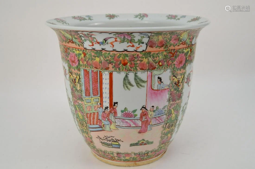 CHINESE FAMILLE ROSE PORCELAIN JARDINERE - Mark in red