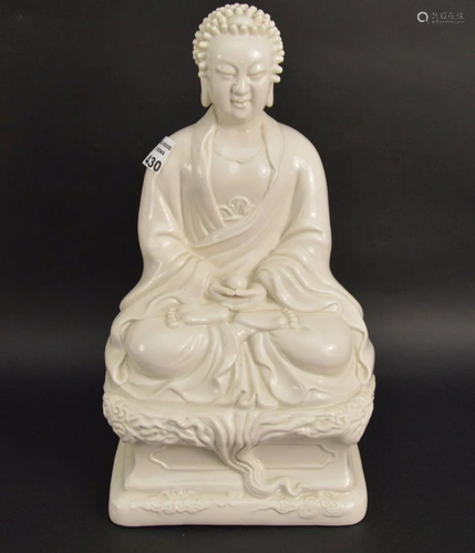 BLANC DE CHINE BUDDHA FIGURE - White glazed ceramic