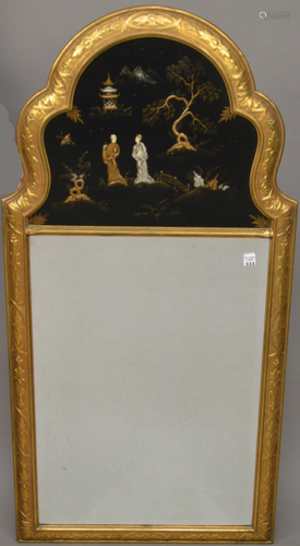 A Chinoiserie Style Painted and Gilt Decorated Wall