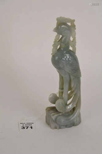 CHINESE CARVED JADE FIGURE OF PHOENIX - Semi-opaque