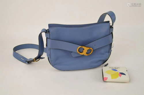 Tory Burch Crossbody, Periwinkle color, Front Brass