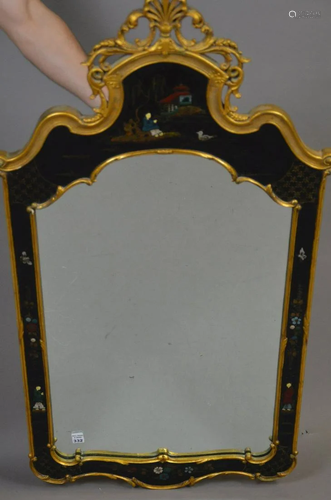 Chinoiserie and Giltwood Mirror Possibly FRIEDMAN