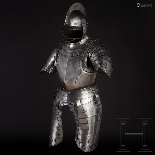 A South German black and white half armour for a