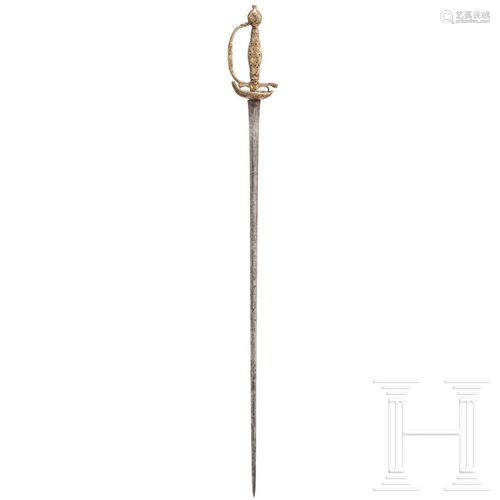 A brass mounted German smallsword, circa 1760