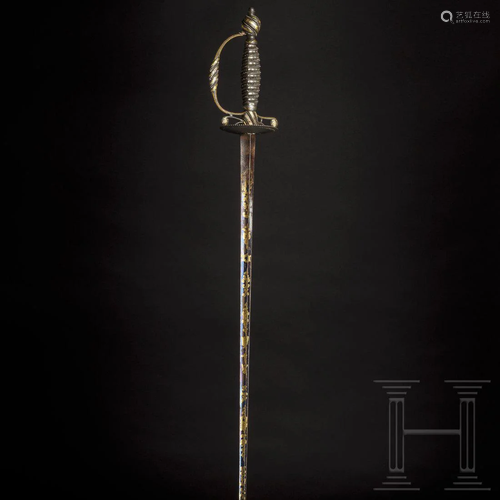 A luxury gold damascened small-sword, Tula, circa 1760