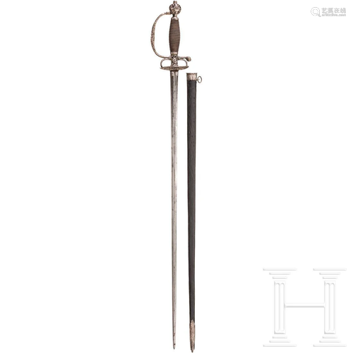 A French silver-mounted court sword with scabbard,