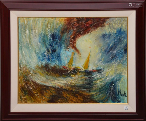 MONTE- 20th Century, Oil on canvas, Untitled Seascape,