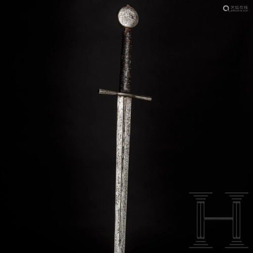 A German medieval hand-and-a-half sword, circa 1450