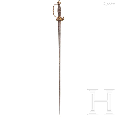 A French gold-damascened gallantry sword, circa 1740