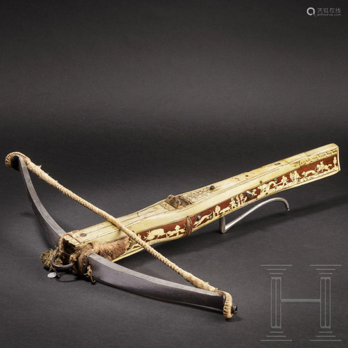 A German Renaissance crossbow with lavish bone inlays