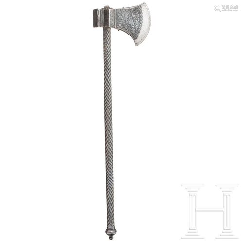 A silver mounted Indian axe (Tabar), circa 1800