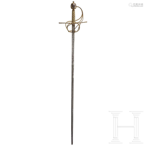 A German deluxe rapier with gold-plated hilt, circa