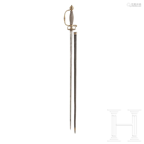 A French deluxe small-sword with finely chiselled hilt,