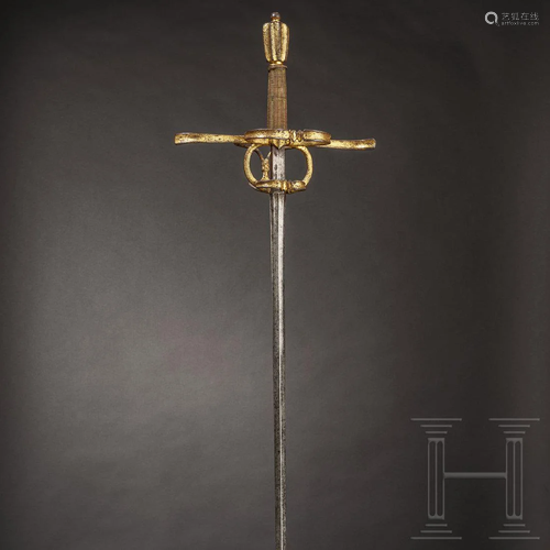 A German court rapier with gold-plated hilt, circa