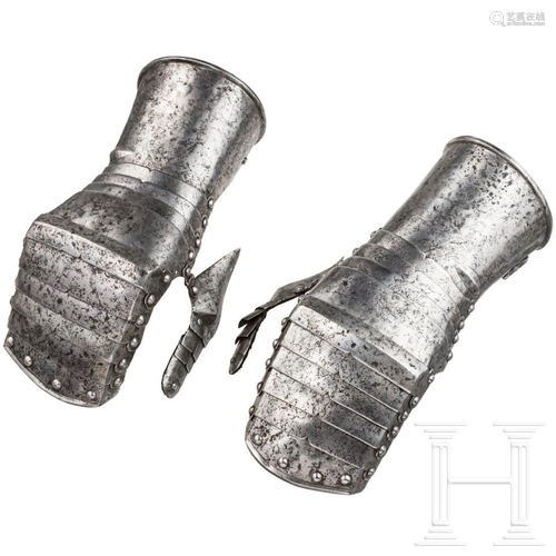 A pair of iron gauntlets, Germany, circa 1500