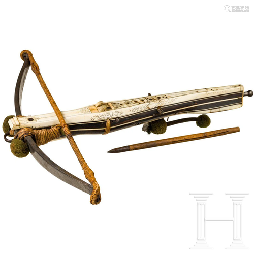 A Saxon crossbow with bone inlays, early 17th century