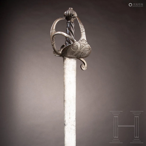 A heavy German or Austrian broadsword, circa 1650