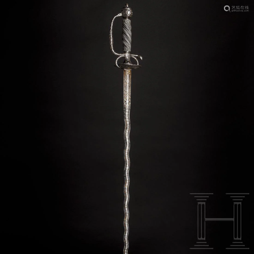 A distinguished Brescian small-sword with undulating