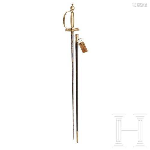 A British court small-sword with gilt hilt, circa 1820