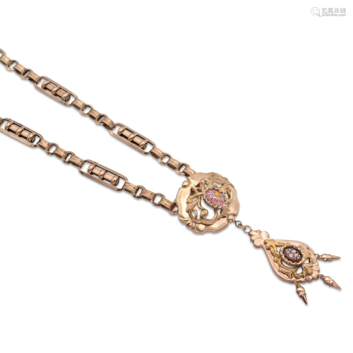 9kt rose gold necklace with removable pendant weight