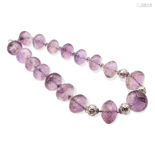One strand of amethyst necklace weight 542 gr.