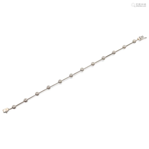 18kt white gold and diamond tennis bracelet weight 9,1