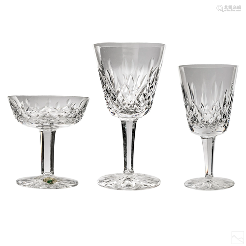 Waterford Irish Cut Crystal 33 pc Lismore Stemware