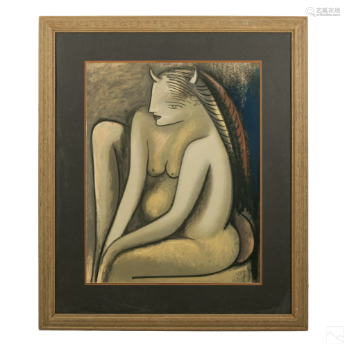 Wifredo Lam (1902-1982) Modern Abstract Nude Litho