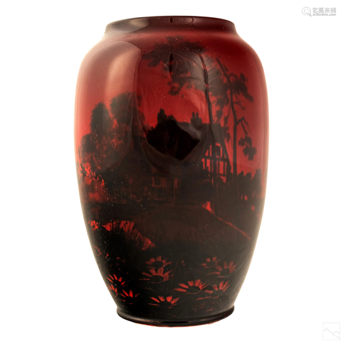 Royal Doulton Charles Noke Flambe Landscape Vase