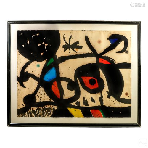 Joan Miro 1893-1983 Modern Abstract HC AP Aquatint
