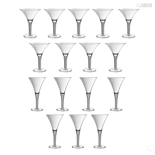 Walsh Crystal Air Twisted Stem Martini Glasses Set