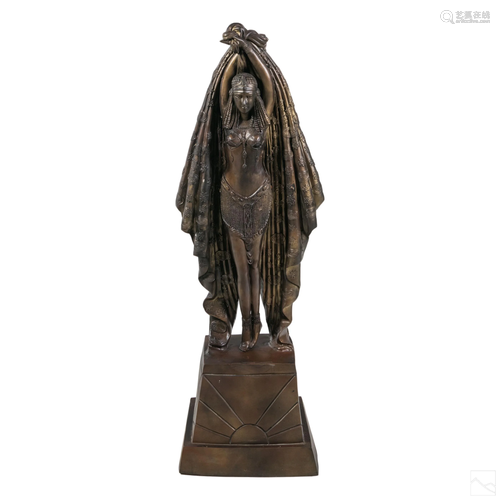 Art Deco Egyptian Revival Figural Bronze Sculpture