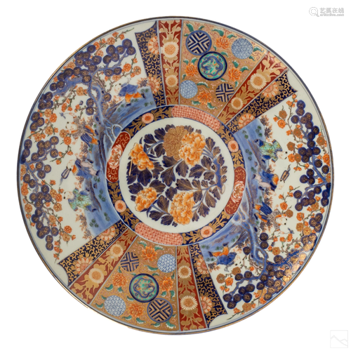 Japanese Imari Porcelain Charger Centerpiece Plate