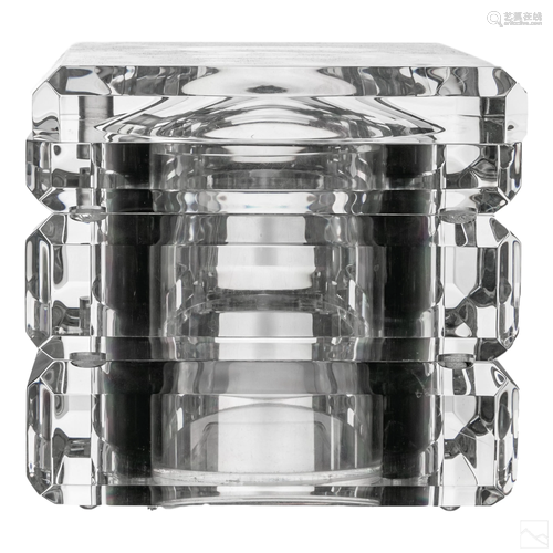 Modern Mid Century Acrylic Swivel Lid Ice Bucket