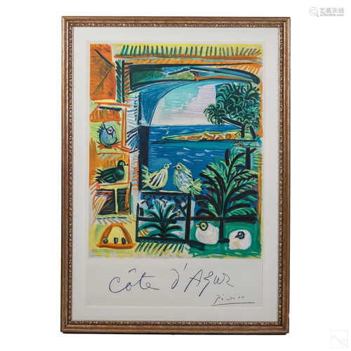 Cote d'Azur Plate Signed Litho after Pablo Picasso