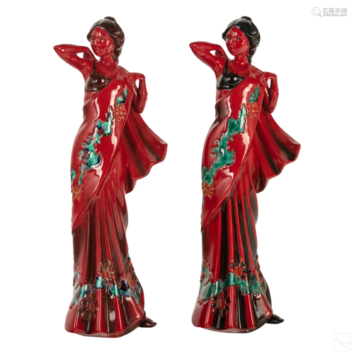 Royal Doulton Flambe Eastern Grace Dancer Figures