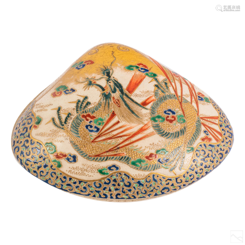 Japanese Meiji Period Satsuma Lidded Shell Box