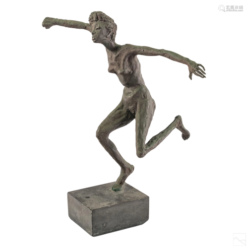 Mid Century Modern Bronze Brutalist Lady Sculpture