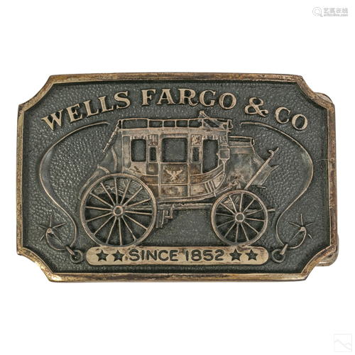 Wells Fargo 1973 Sterling Silver Belt Buckle 100g