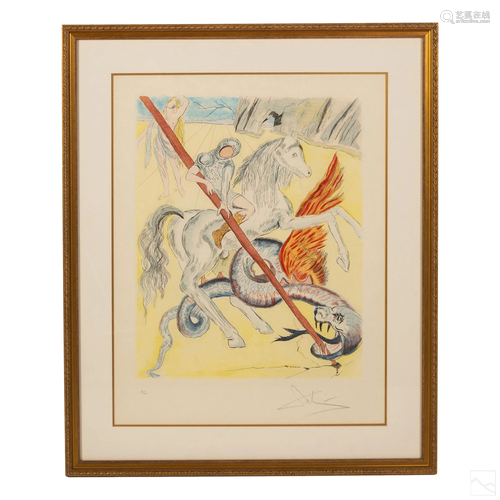 Saint George And The Dragon Lithograph after Dali