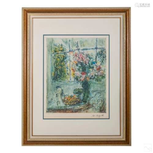 Bouquet With Open Window Litho after Marc Chagall