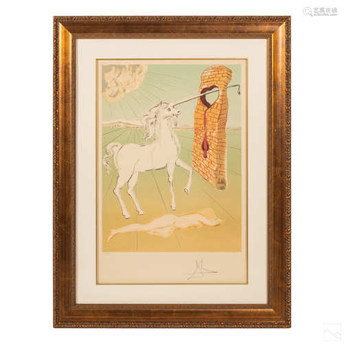 The Agony Of Love Unicorn Lithograph after S. Dali