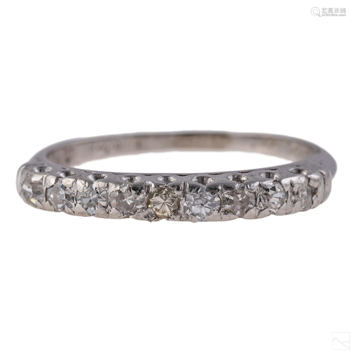 Platinum .15 CTTW Antique Diamond Anniversary Ring