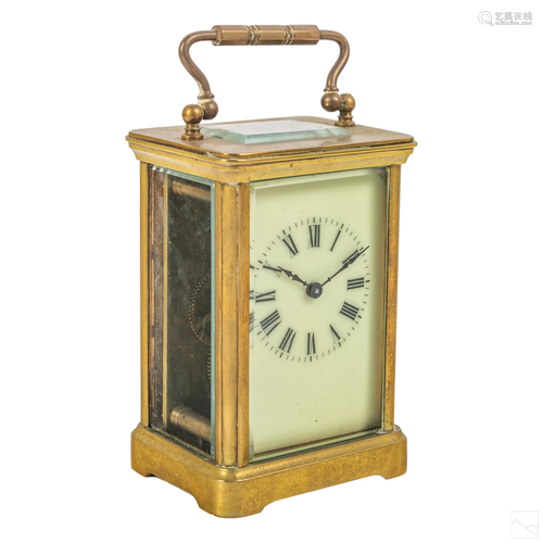 French Brass & Glass Vintage Cased Carriage Clock