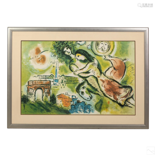 Romeo & Juliet Color Lithograph after Marc Chagall