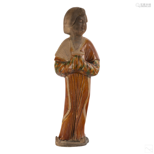 Chinese Vintage Tang Sancai Style Figure Sculpture