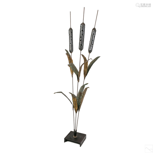 Mid Century Modern Mixed Metal Cattails after Jere